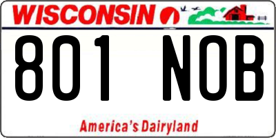 WI license plate 801NOB