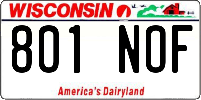 WI license plate 801NOF