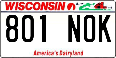 WI license plate 801NOK