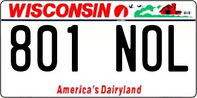 WI license plate 801NOL