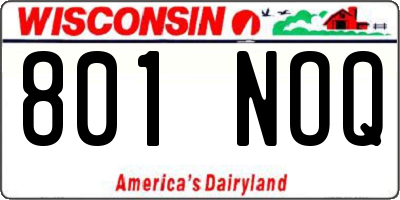 WI license plate 801NOQ