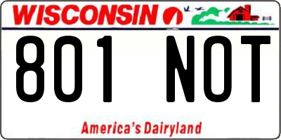 WI license plate 801NOT