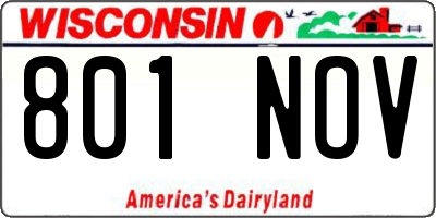 WI license plate 801NOV