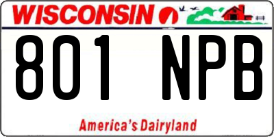 WI license plate 801NPB
