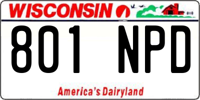 WI license plate 801NPD