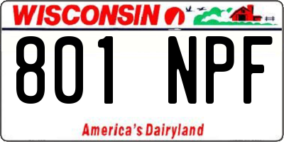 WI license plate 801NPF
