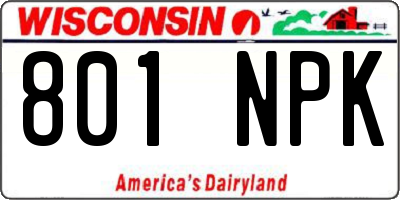 WI license plate 801NPK