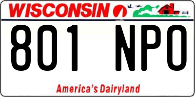 WI license plate 801NPO