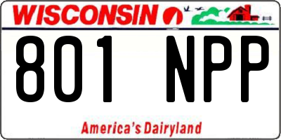 WI license plate 801NPP