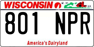 WI license plate 801NPR