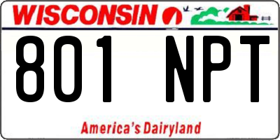 WI license plate 801NPT