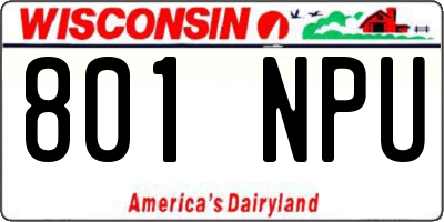 WI license plate 801NPU