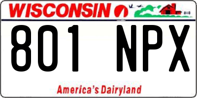 WI license plate 801NPX