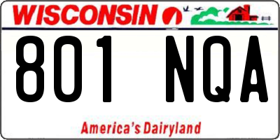 WI license plate 801NQA