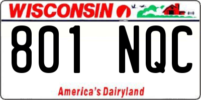 WI license plate 801NQC