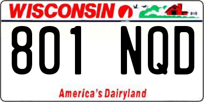 WI license plate 801NQD