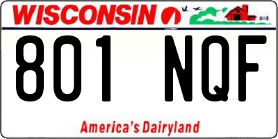 WI license plate 801NQF
