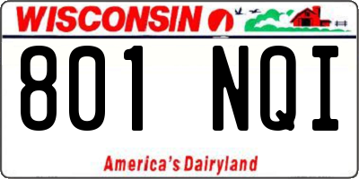 WI license plate 801NQI