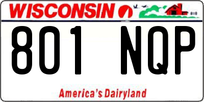 WI license plate 801NQP