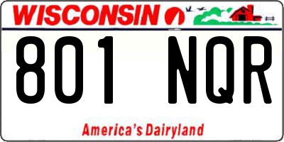 WI license plate 801NQR