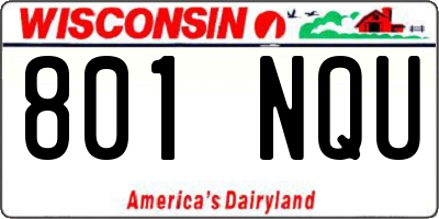 WI license plate 801NQU