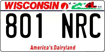 WI license plate 801NRC