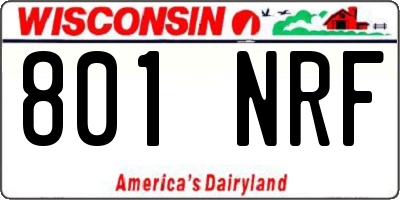 WI license plate 801NRF