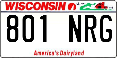 WI license plate 801NRG