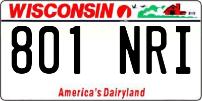 WI license plate 801NRI