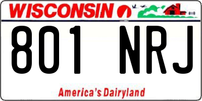 WI license plate 801NRJ