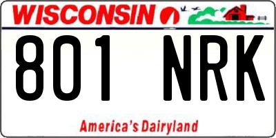 WI license plate 801NRK