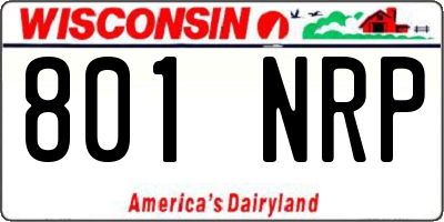 WI license plate 801NRP