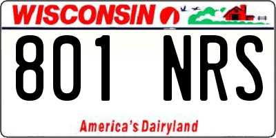 WI license plate 801NRS
