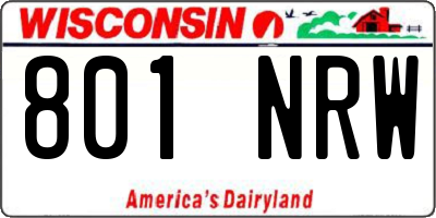 WI license plate 801NRW