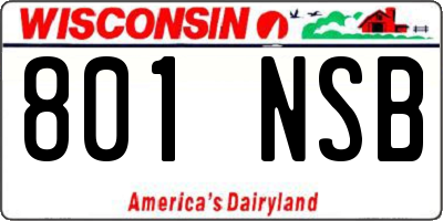 WI license plate 801NSB