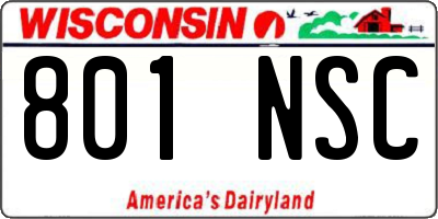 WI license plate 801NSC