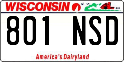 WI license plate 801NSD