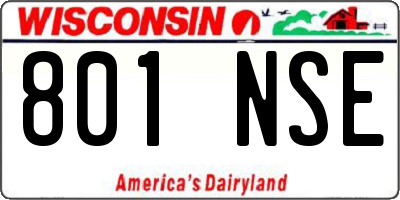 WI license plate 801NSE