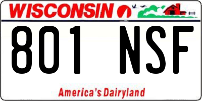 WI license plate 801NSF