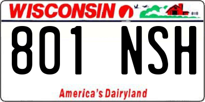 WI license plate 801NSH