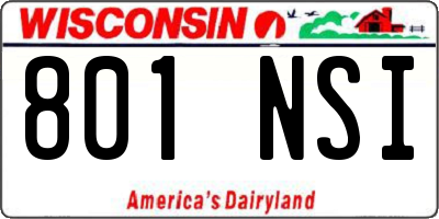 WI license plate 801NSI