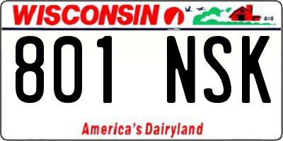 WI license plate 801NSK