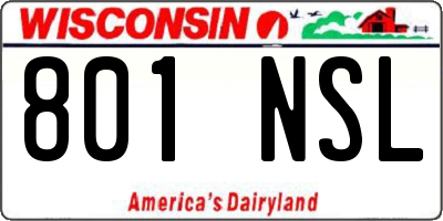 WI license plate 801NSL