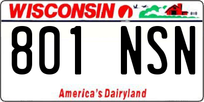 WI license plate 801NSN