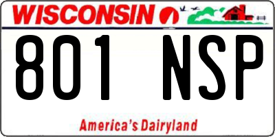 WI license plate 801NSP