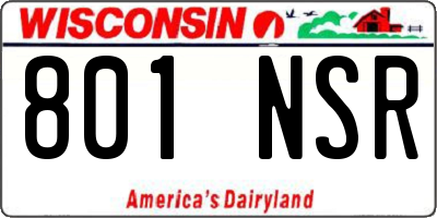 WI license plate 801NSR