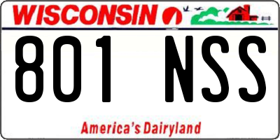 WI license plate 801NSS