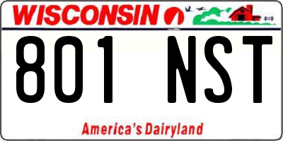 WI license plate 801NST