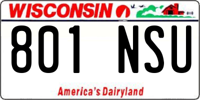 WI license plate 801NSU