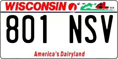 WI license plate 801NSV